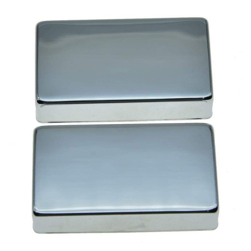 KAISH Set of 2 Sealed Humbucker Guitar Pickup Covers Brass Humbucker Pickup Cover No Holes Chrome - Image 1